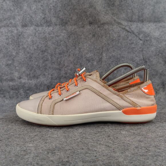 Calvin Klein Shoes Womens 7.5 Fashion Sneaker Flats Nia Drawstring Beige Orange - Picture 5 of 13